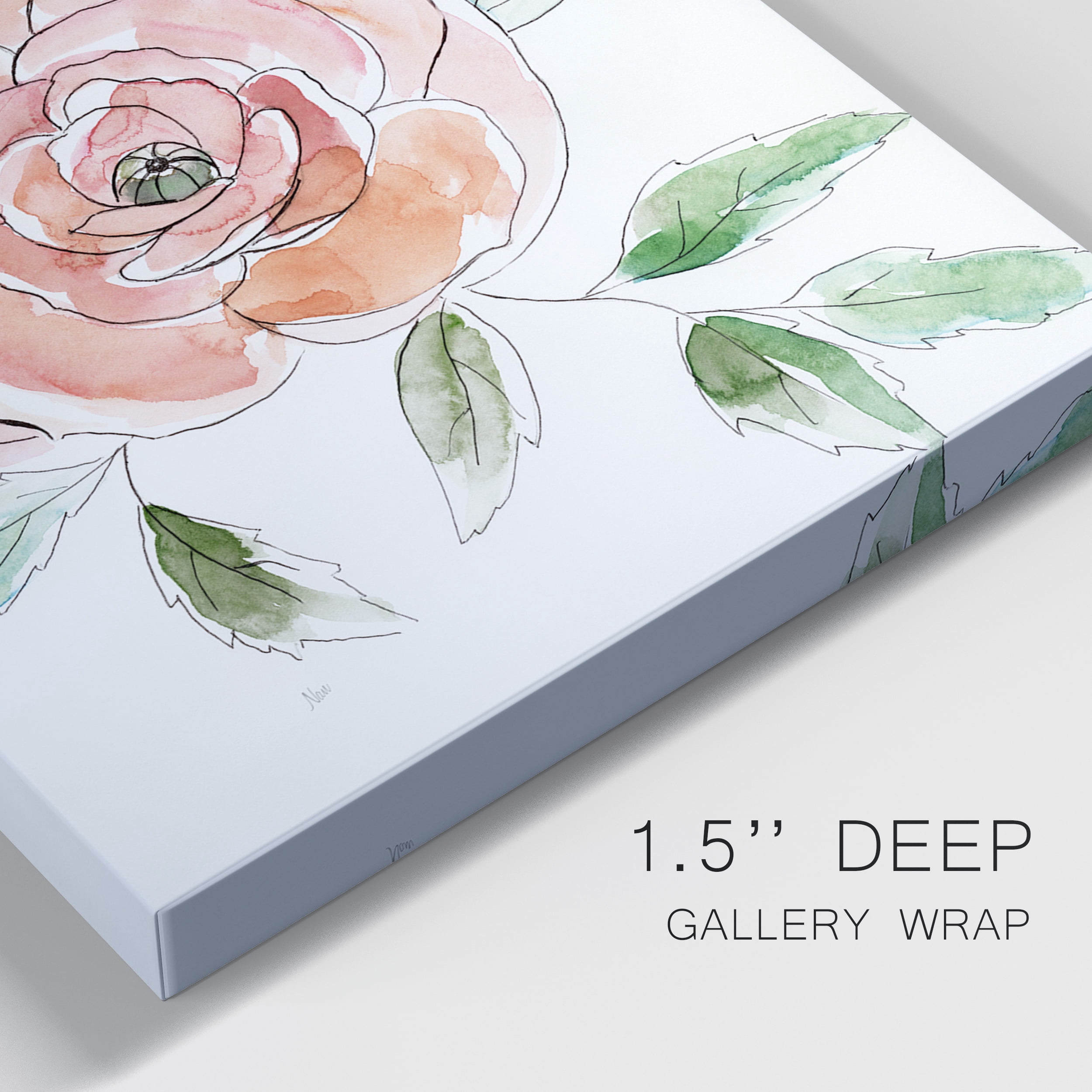 Rose Contour Premium Gallery Wrapped Canvas - Ready to Hang - Set of 2 - 18 x 27 Each