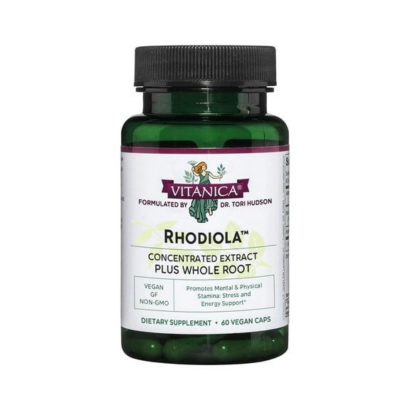 Vitanica Rhodiola Rosea Root Extract 200mg, Dr. Formulated, 3% Rosavins & 1% Salidroside, Rhodiola Root 85mg, Vegan, 60 Capsules (Rhodiola)