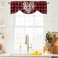thumbnail image 3 of Valentine's Day Tie Up Valance Curtains for Windows, Kitchen Curtains Window Treatments, Romantic Love Red Checkered Buffalo Short Window Shades Valances for Bedroom Bathroom Cafe 54"x18", 3 of 8
