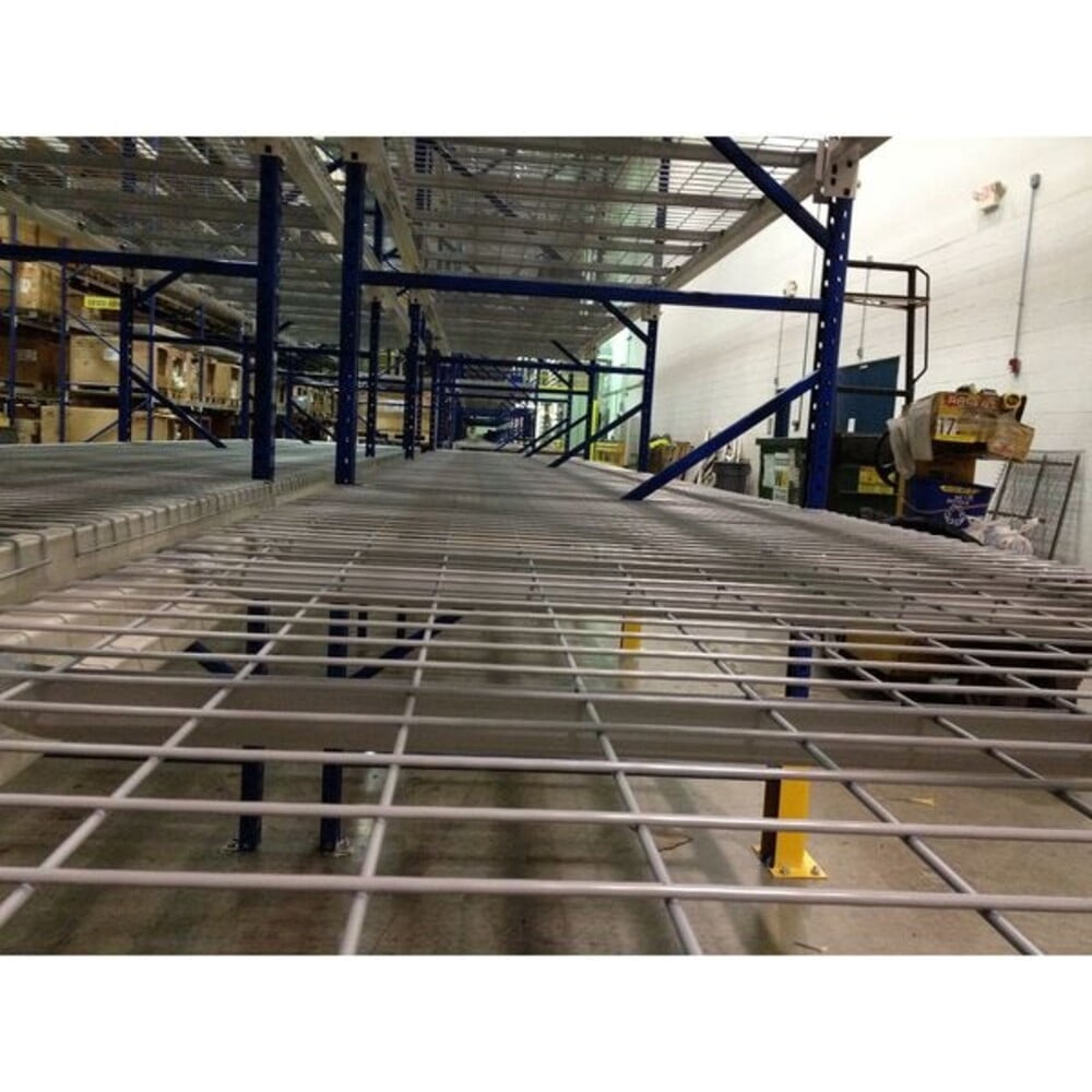Pallet Rack Decking, Steel Wire, 46 in W, 42 in D, Gray, Powder Coated Finish, Gauge: 5