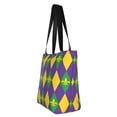 thumbnail image 4 of Gaeub Mardi Gras Printed Tote Bag Grocery Bag Reusable Shoulder Bag with Zip for School Kitchen Park DIY, 4 of 9