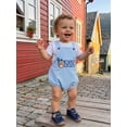 thumbnail image 6 of BemeyourBBs Baby Boy First Birthday Outfit 1st Birthday Clothes One Years Old Summer Bubble Romper Overalls Bear Holding Ballon Letter Embroidery Sleeveless Bodysuit Jumpsuit Playsuit, 6 of 9