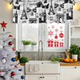 thumbnail image 5 of Paris Tower Curtain Valances for Windows, Kitchen Valance Window Treatments Panel 2 Pack, Vintage Architectural Hand-Painted Aesthetic Rod Pocket Short Curtains for Bathroom Bedroom 54 x 18 Inch, 5 of 8