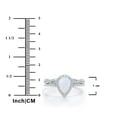 thumbnail image 5 of JeenMata 1.5 ct Pear Shaped Created Blue Opal and Moissanite Vintage Bridal Set - Infinity Twisted Wedding Ring Set in 18K White Gold Plating for Women, 5 of 8