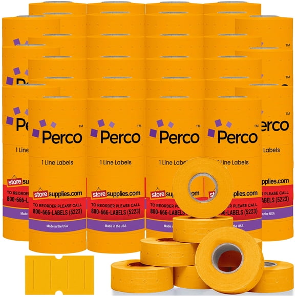 Etiquetas de precios Perco 1 Line Fluorescente Naranja 240,000