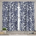 thumbnail image 2 of Ambesonne Navy Valance & Curtain, Heart Butterflies Leafs, 55"x45", Navy Blue and White, 2 of 7