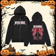 thumbnail image 2 of Tisuna Mens Halloween Full Zip Hoodies Graphic Print Long Sleeve Hooded Jackets Comfortable Men Festival Theme Party Everyday Wear Size L, 2 of 3