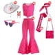 thumbnail image 4 of Disfraz de Barbi de Halloween para niñas, conjunto de ropa Punk de calle Rosa sin mangas con lazo para fiesta, vestido Vintage a cuadros, nuevas películas, 4 of 5