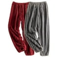 thumbnail image 2 of Xcmzpl Men's Plush Warm Pajama Pants Winter Comzy Flannel Fleece Lounge Sleepwear Pj Bottoms Elastic Waist Cinch Bottom Loungewear, 2 of 3