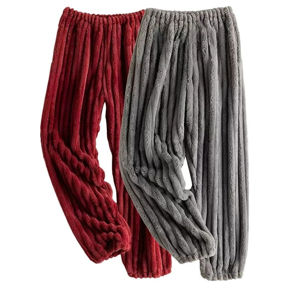 Wyobmus 2PC Fuzzy Pajama Pants for Men Solid Color Velvet Sleepwear Pjs Thick Warm Loose Pajamas Pants Size L-3XL Camouflage