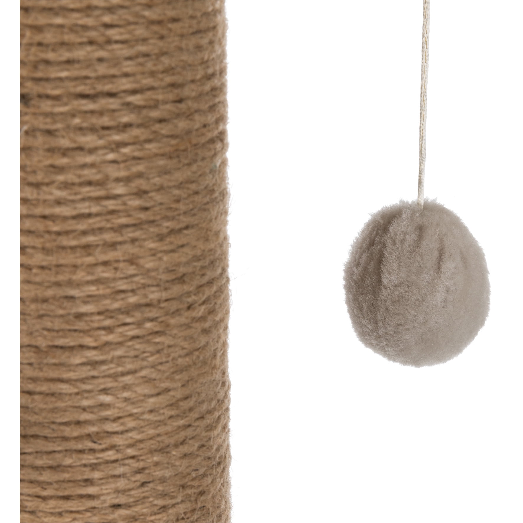 TRIXIE Valencia Plush & Sisal 3-Level 28" Cat Tree with Scratching Posts & Condo, Greige