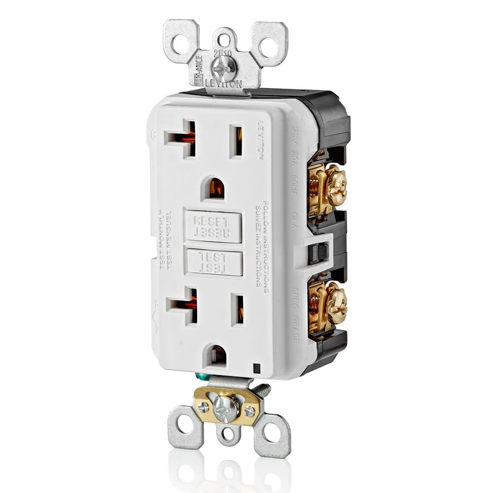 Leviton M22-GFNT2-03W 20 Amp White GFCI Receptacle 3 Count