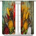 thumbnail image 3 of Spicy Curtains for Kitchen,Vegetable Fruit Country Style Curtains for Bedroom Farmhouse Decor,Cooking Theme Farm Drape 2 Panel Sets,42x54 Inch, 3 of 6