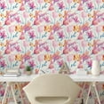 thumbnail image 2 of Ambesonne Aquarelle Flowers Peel & Stick Wallpaper for Home, Spring Floral Art, 13"x72", Sea Blue Rose Cream, 2 of 5