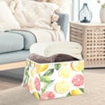 thumbnail image 3 of Yayeee Collapsible Cube Storage Bin with Lid Fabric Closet Decorative Basket with Handles, Grapefruit Slices, 3 of 7