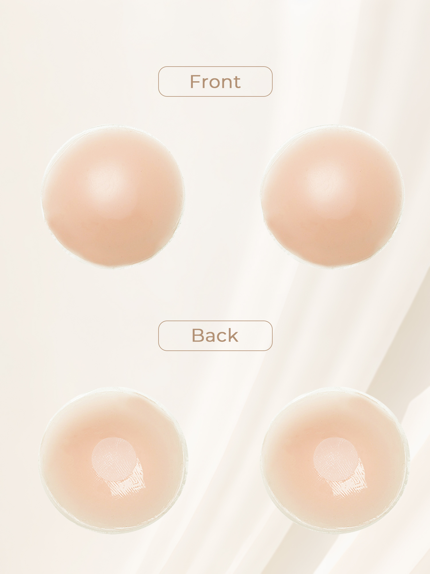 Unique Bargains Women's Nipple Covers Adhesive Bras M 6 Beige Round