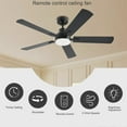 thumbnail image 2 of Ceiling Fans with Lights, 52 Inch Low Profile Flush Mount Ceiling Fan with Light and Remote Control, DC Reversible Motor, Noiseless, Dimmable,Black 6 Speeds Ceiling Fan for Bedroom, 2 of 8
