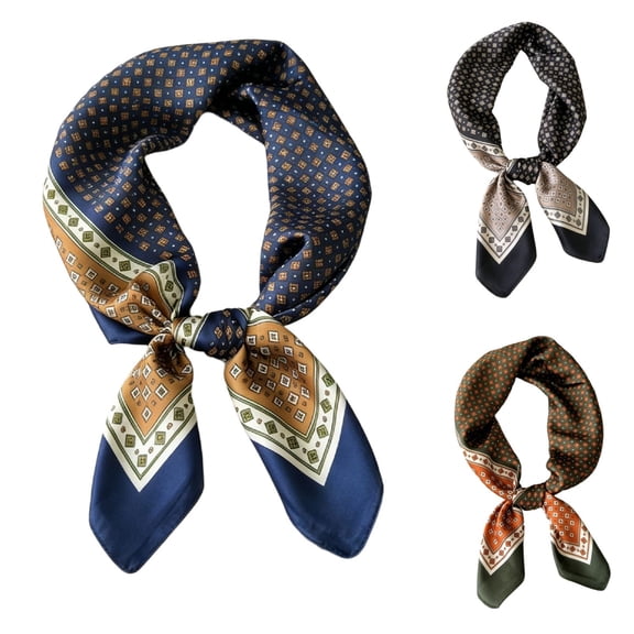 Miaoju Silk Women Small Square Neck Scarfs Lightweight Headscarf Printed Neckerchief Gift Packed