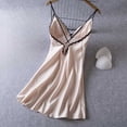 thumbnail image 5 of Sleep Dress Women Women's Lace Trim Nightgown Spaghetti Strap V-Neck Bowknot Slip Sleep Dress Summer Lightweight Nightdress with Built in Bras Pinks XL, 5 of 6