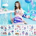 thumbnail image 4 of 24 Sheets Glitter Temporary Tattoos for Kids, Butterfly Mermaid Fairy Flower Tattoo Stickers, Waterproof Fake Tattoos for Birthday Party Favors Goodie Bags Stuffers Party Fillers, 4 of 10