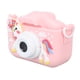 thumbnail image 5 of Cámara para niños, bonita cámara digital con doble lente, enfoque automático, fotografía, grabación de vídeo, juegos, música, juguete rosa, 5 of 14