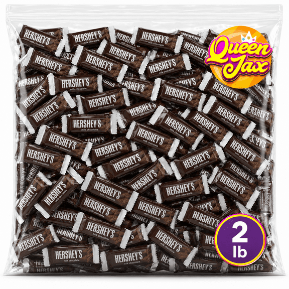 Hershey's Milk Chocolate Bars, Individually Wrapped Snack Size Chocolate Candy, Original Hershey Bars, Bulk Pack Of 2 Pounds