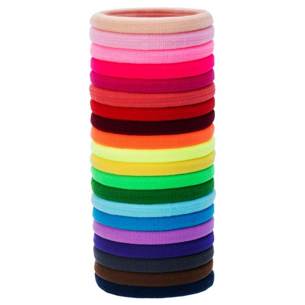 20 lazos para el cabello elásticos grandes, bandas para el cabello, soportes para cola de caballo, diadema para cabello grueso, pesado y rizado (multicolor)