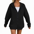 thumbnail image 3 of Godom Women Oversized Zip Up Hoodies Long Sleeve Tunic Sweatshirt Long Fleece Hoodie Jacket with Pockets, 3 of 7