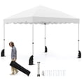 thumbnail image 1 of Gymax 10 X 10 FT Pop up Canopy Tent Portable Foldable Patio Shelter w/ Wheeled Bag White, 1 of 10