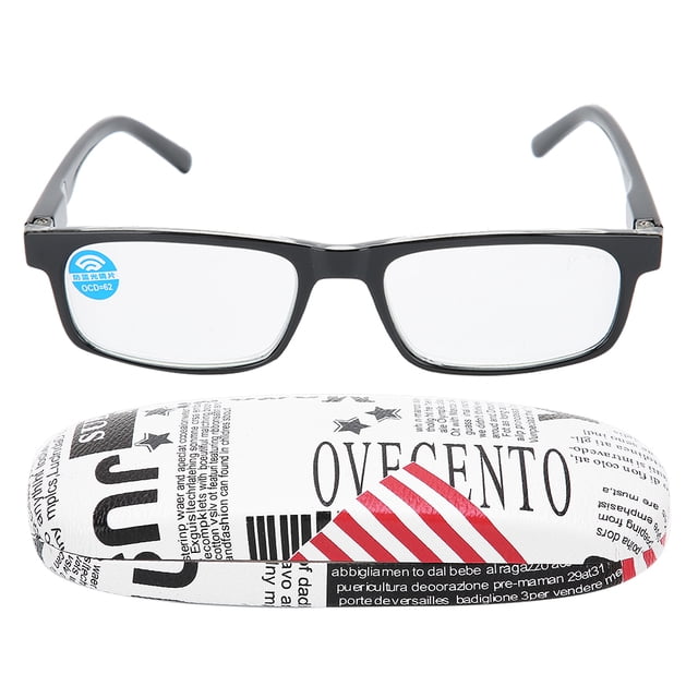 Anteojos de lectura con bloqueo de luz azul para personas mayores, unisex, diseño antifatiga, lentes transparentes, +2,50, marco negro