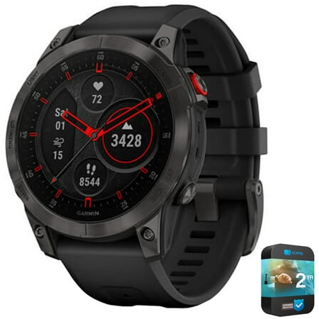 Garmin 010-02582-10 epix Gen 2 Premium Active Smartwatch Black Titanium Bundle with 2 YR CPS Enhanced Protection Pack