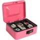 thumbnail image 2 of Caja de efectivo con candado de combinación, Caja de efectivo de metal con bandeja para dinero, 7.87"x 6.30"x 3.54", Rosa pequeña, 2 of 5