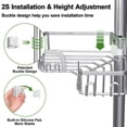 thumbnail image 4 of Barra de tensión Shower Corner Caddy Clothink de 4 niveles, plateada, 4 of 9