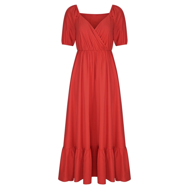 knee length dresses for ladies Printed Midi Dress Yellow / L
