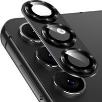Dteck Camera Lens Protector for Samsung Galaxy S25 Plus / S25 , [Full Protection] HD Tempered Glass with Alloy Metal Ring Camera Cover Accessories,Black