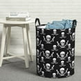 thumbnail image 6 of Lsque Pirate skulls Pattern Laundry Hamper Basket, Tall Woven Rope Hamper Basket for Clothes, Lightweight Storage Basket, Collapsible Waterproof-Medium, 6 of 6