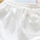 thumbnail image 5 of Mens Pantalones Cortos Atléticos de Verano de Ocio Mezcla de Lino de Algodón, Elástico Bolsillo de Cordón de Cintura para Correr, Yoga Y Relajarse, 5 of 8