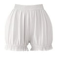 thumbnail image 2 of HongQid Womens Shorts Safety Pants Bottom Ruffled Bloomers Under Dress Sport Dance Shorts Pajama Short White L, 2 of 3