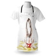thumbnail image 3 of Summer Apron Sketch of a Beautiful Girl on Beach Summer Holiday on Sand Sunbathing Artistic, Unisex Kitchen Bib Apron with Adjustable Neck for Cooking Baking Gardening, Yellow White, by Ambesonne, 3 of 3