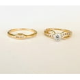 thumbnail image 3 of Sparkle Jewels 14K Yellow Gold Finish Round Cut Cubic Zirconia Women's Bridal Rig Set, 3 of 6