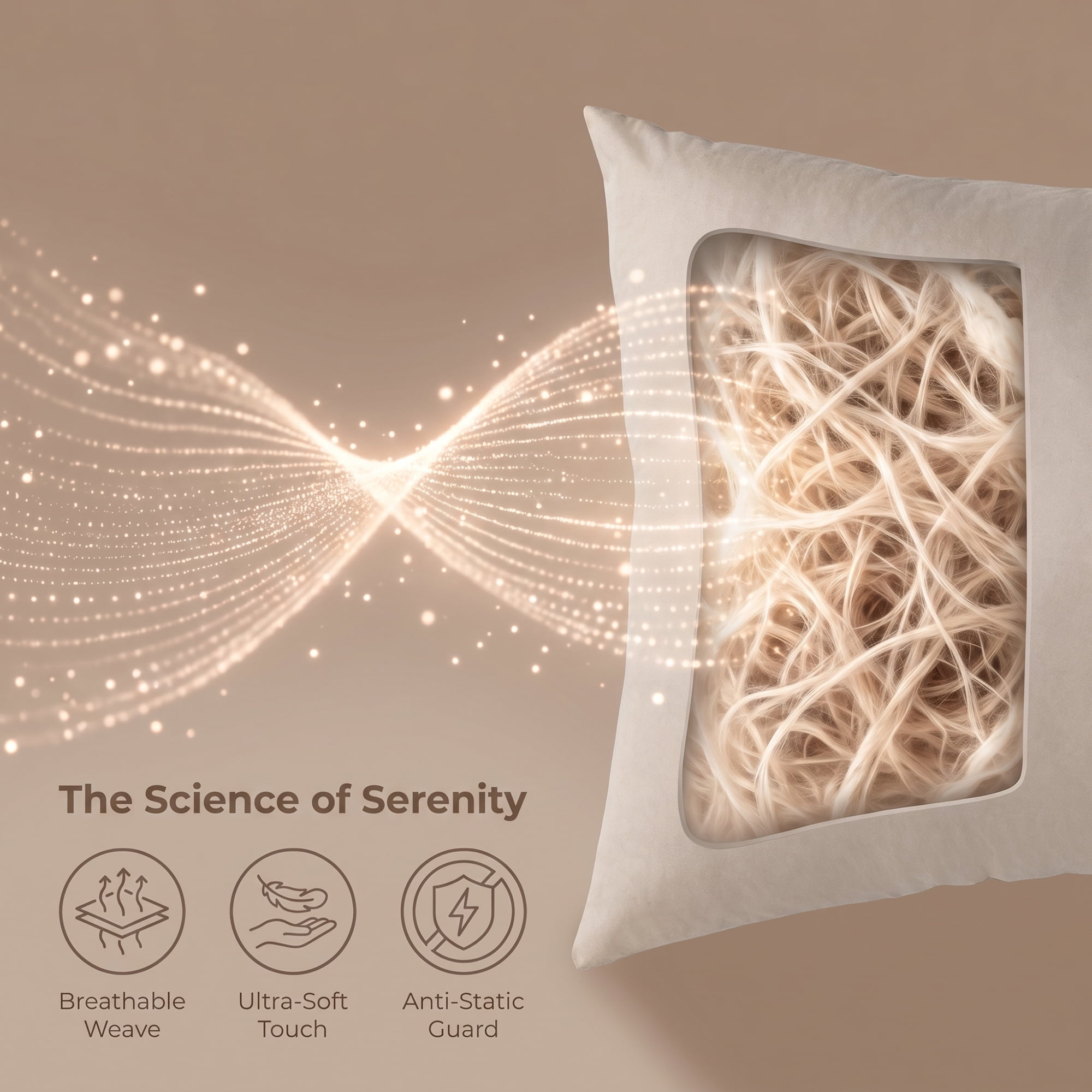 Unique Bargains Standard-size Zippered Pillow Protector Waterproof Polyester Beige