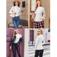 thumbnail image 6 of Ekouaer Women's Mock Turtleneck Long Sleeve Shirts Fall Ribbed Tops Fleece Basic Layering Soft Thermal Undershirts Tee, 6 of 7