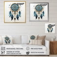 thumbnail image 4 of Designart "Minimalist Serenity Blue Dream Catcher IV" Landscapes Floater Framed Canvas Wall Art, 4 of 7