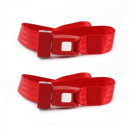 SafeTboy Standard 2 Point Red Lap Bucket Seat Belt Kit for 1929-1945 Desoto - 2 Belts