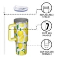thumbnail image 4 of OBREWU Lemon Tumbler with Handle and Lid,Lemon 40oz Double Wall Vacuum Insulated Tumbler,Cups Gift for Women and Men, 4 of 7