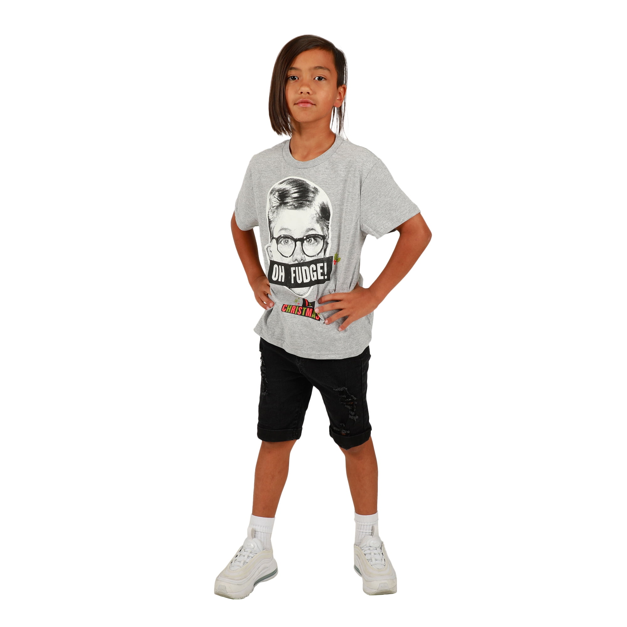 Youth 4-Pack Holiday Movie Tees: A Christmas Story, Polar Express, Elf, Frosty the Snowman-Large