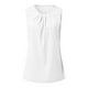 thumbnail image 2 of Gibobby Camisetas sin mangas para mujer, cuello redondo, sin mangas, plisadas, informales, blusas sólidas(Blanco,CH), 2 of 5