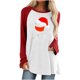 thumbnail image 1 of Camiseta de manga larga suelta con cuello redondo y copa de vino tinto con estampado navideño para mujer Fridja FKASFK1590, 1 of 4