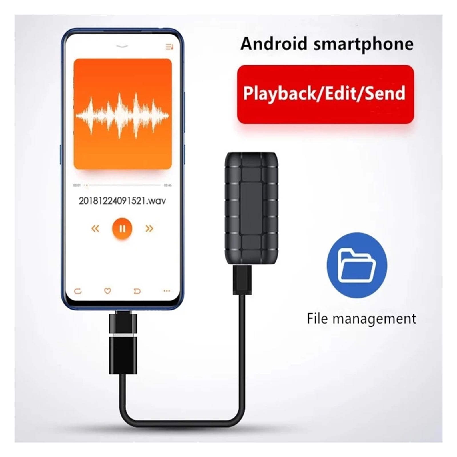 Mini Voice Activated Recorder 500hours Digital Recording Device Professional Sound Dictaphone ,Powerful Feature