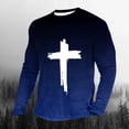 thumbnail image 2 of DDAPJ pyju Mens Cross Graphic Tees Christian Faith T-shirts Trendy Casual Athletic Tee Shirts Big and Tall Hipster Tops Blue XXXXXL, 2 of 4
